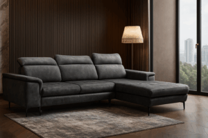 Narożnik SPILLO - regulowane zagłówki + pojemnik na pościel