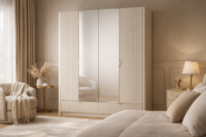 Szafa LANTE kaszmir, ryflowane fronty